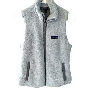 Patagonia Deep Pile Grey Sherpa Vest Zippered with pockets Women’s size Small